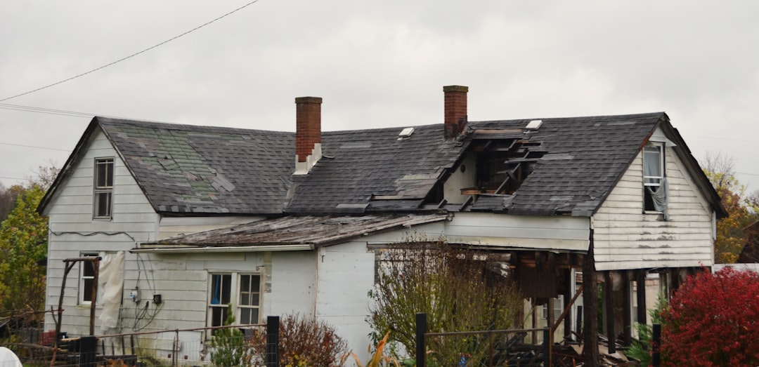 Roof with storm damage